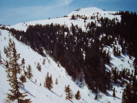 View S to Hudspeth Peak el 8437', photo by Rick Baugher, 3/30/03