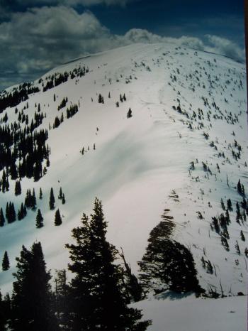 View S to Snow Peak el 9132' from the south ridge of Bonneville Peak by Rick Baugher