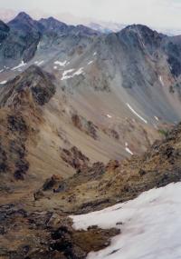the gully and the connecting ridge to Silver